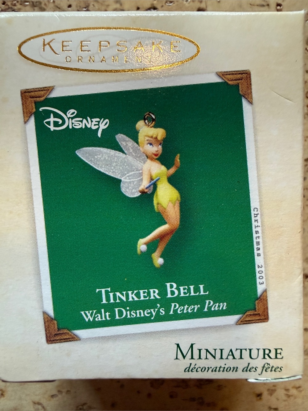 Hallmark Keepsake 2003 Disney Tinker Bell Ornament, mini, NRFB